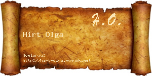 Hirt Olga névjegykártya